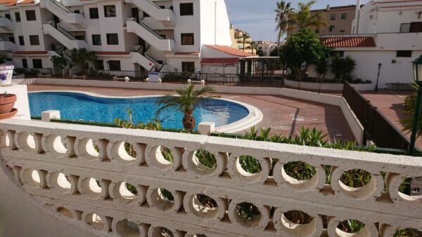 Sunny apartment with terrace pool view