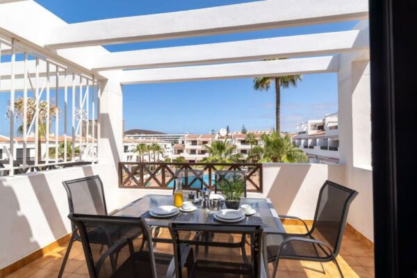 Piscina exterior Los Cristianos Terraza Apartamento con 2 terrazas en Los Cristianos